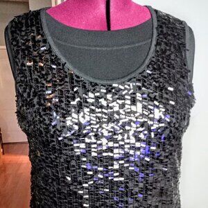 Verve Black Sequin Knit Tank Top